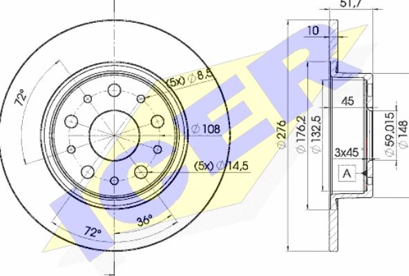 Icer 78BD4646-2 - Bremžu diski www.autospares.lv