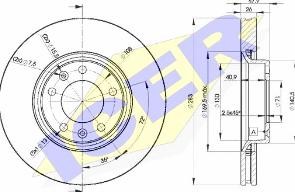 Icer 78BD4660-2 - Bremžu diski autospares.lv