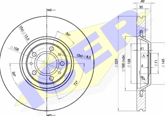 Icer 78BD4608-2 - Bremžu diski www.autospares.lv