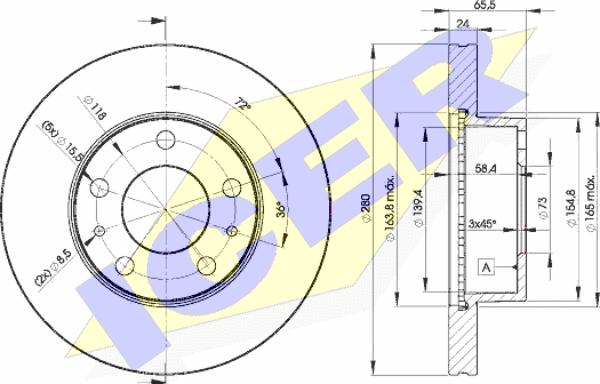 Icer 78BD4681-2 - Brake Disc www.autospares.lv