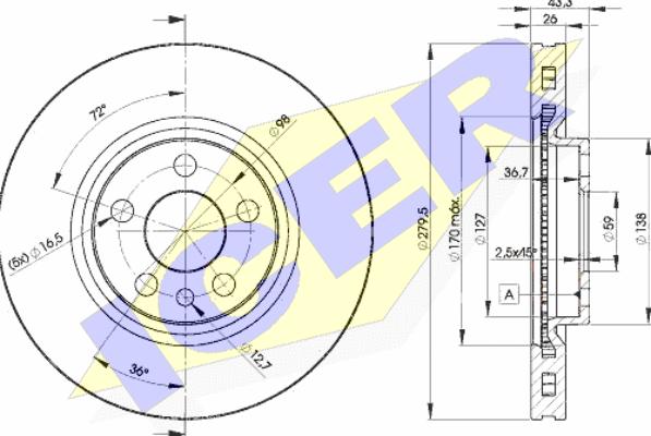 Icer 78BD4620-2 - Bremžu diski www.autospares.lv