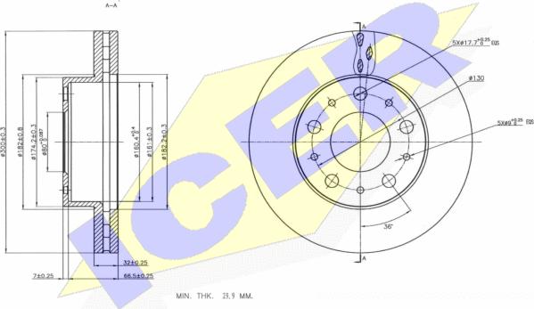 Icer 78BD4622-1 - Bremžu diski www.autospares.lv