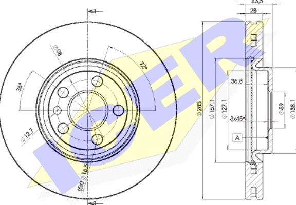 Icer 78BD4678-2 - Bremžu diski www.autospares.lv