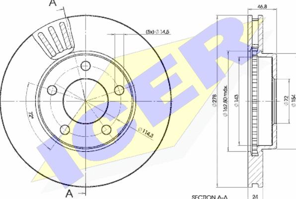 Icer 78BD4093-2 - Bremžu diski www.autospares.lv