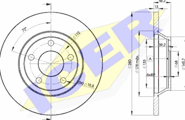 Icer 78BD4064-2 - Bremžu diski www.autospares.lv