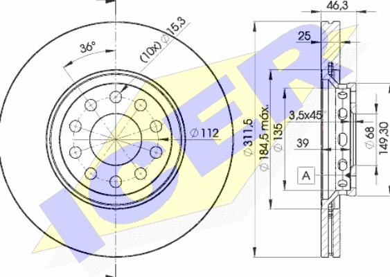 Icer 78BD4065-2 - Bremžu diski www.autospares.lv