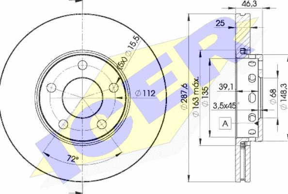 Icer 78BD4063-2 - Brake Disc www.autospares.lv