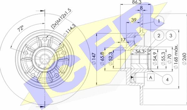 Icer 78BD4023-1 - Bremžu diski www.autospares.lv