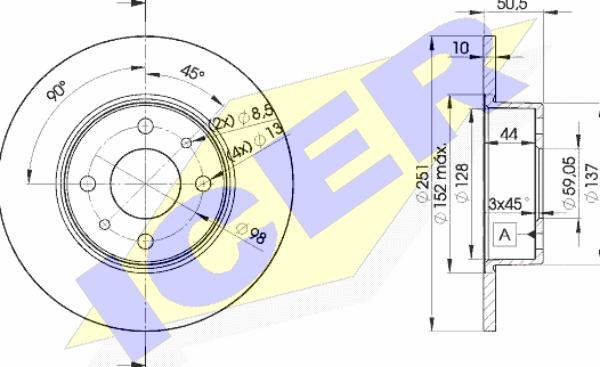 Icer 78BD4070-2 - Bremžu diski www.autospares.lv