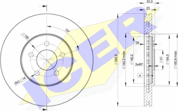 Icer 78BD4073-2 - Bremžu diski www.autospares.lv