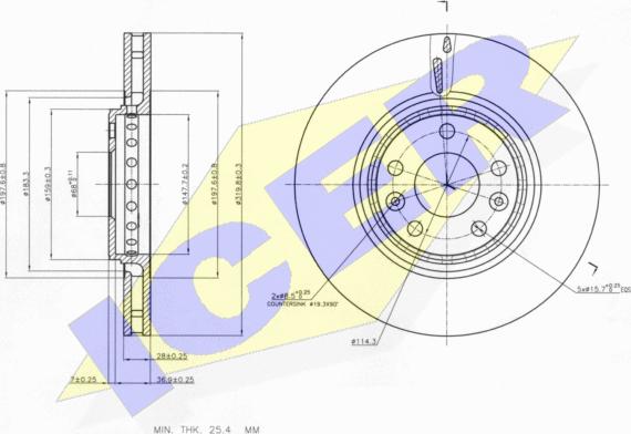 Icer 78BD4162-2 - Bremžu diski www.autospares.lv