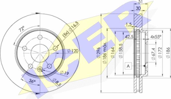 Icer 78BD4116-2 - Bremžu diski www.autospares.lv