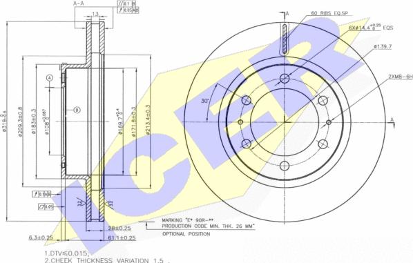 Icer 78BD4113-2 - Bremžu diski www.autospares.lv