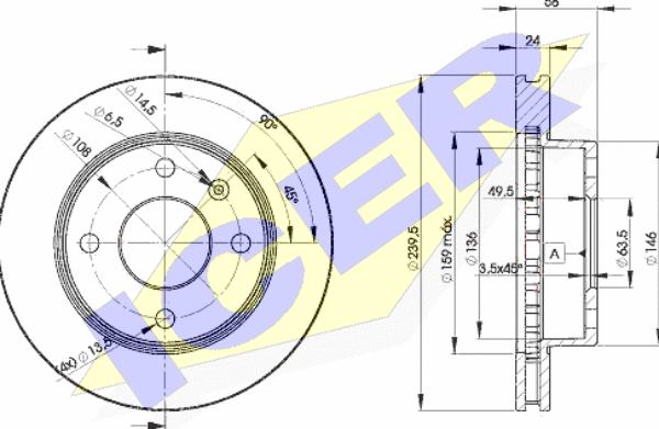 Icer 78BD4844-2 - Bremžu diski autospares.lv