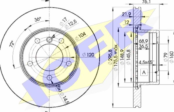 Icer 78BD4839-1 - Brake Disc www.autospares.lv