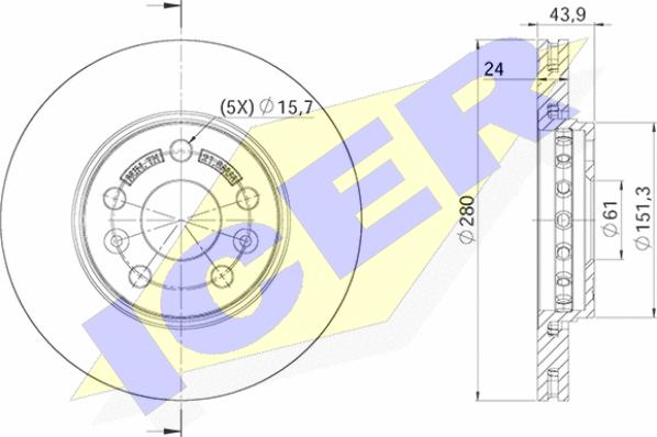 Icer 78BD4294-2 - Bremžu diski www.autospares.lv