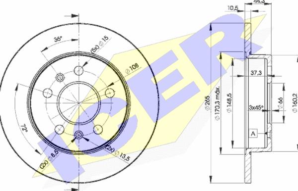 Icer 78BD4296-2 - Bremžu diski www.autospares.lv