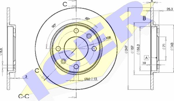 Icer 78BD4247-2 - Bremžu diski autospares.lv