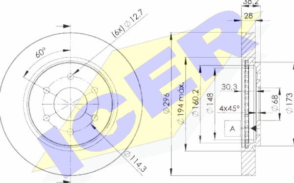 Icer 78BD4200-2 - Bremžu diski www.autospares.lv