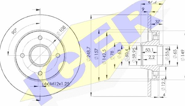 Icer 78BD4744-1 - Bremžu diski www.autospares.lv