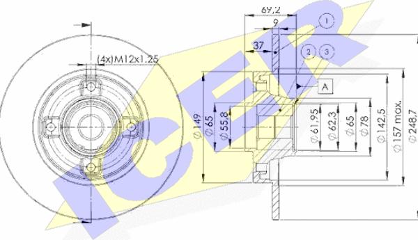 Icer 78BD4745-1 - Bremžu diski autospares.lv