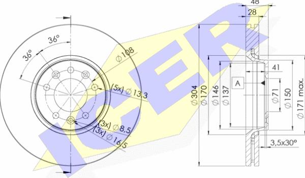 Icer 78BD4755-2 - Bremžu diski www.autospares.lv