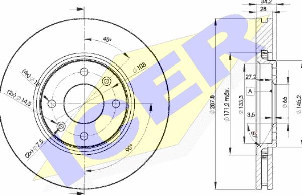 Icer 78BD4753-2 - Тормозной диск www.autospares.lv