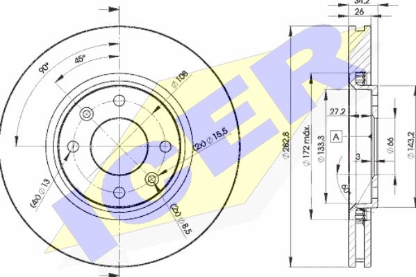 Icer 78BD4752-2 - Тормозной диск www.autospares.lv