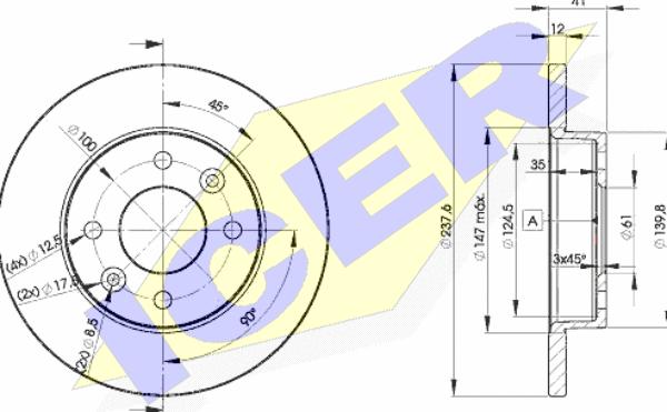 Icer 78BD4705-2 - Bremžu diski www.autospares.lv