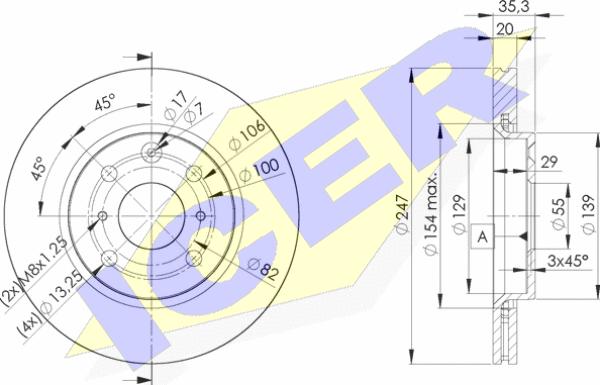 Icer 78BD4700-2 - Тормозной диск www.autospares.lv