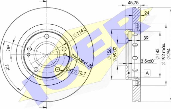 Icer 78BD5924-2 - Bremžu diski autospares.lv