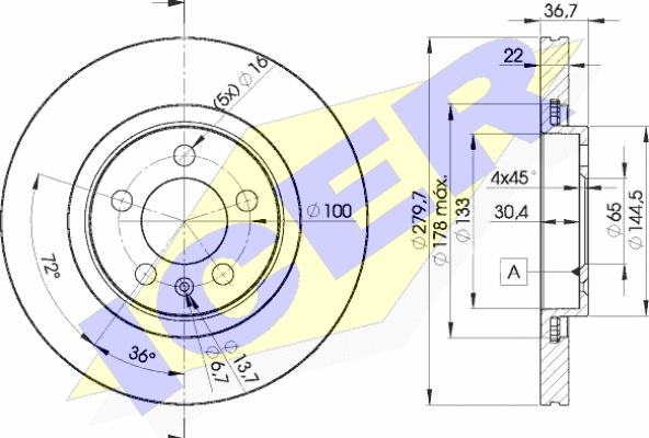 Icer 78BD5603-2 - Тормозной диск www.autospares.lv