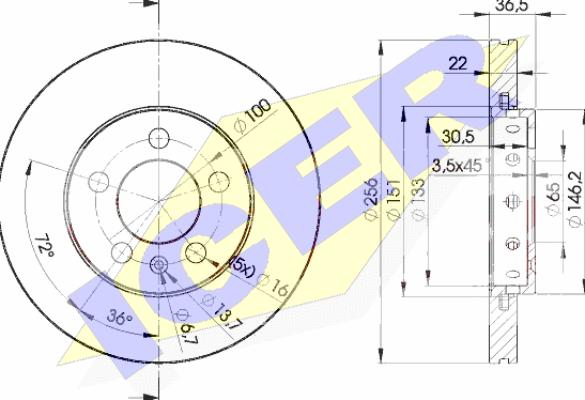 Icer 78BD5602-2 - Тормозной диск www.autospares.lv