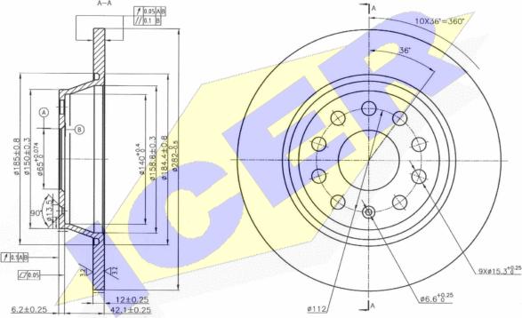 Icer 78BD5619-2 - Bremžu diski www.autospares.lv