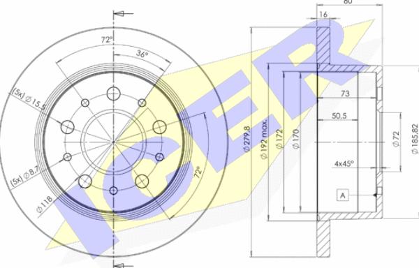 Icer 78BD5623-1 - Brake Disc www.autospares.lv