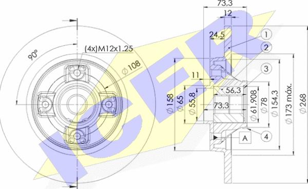 Icer 78BD5023-1 - Bremžu diski www.autospares.lv