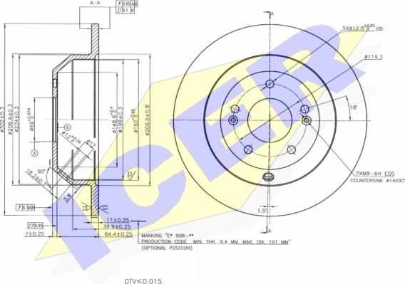 Icer 78BD5185-2 - Bremžu diski www.autospares.lv