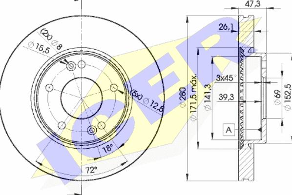 Icer 78BD5171-2 - Bremžu diski www.autospares.lv