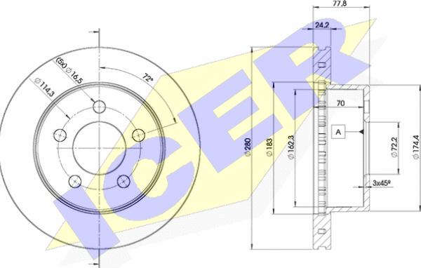 Icer 78BD5396-1 - Bremžu diski www.autospares.lv