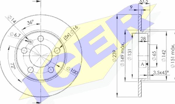 Icer 78BD5311-2 - Bremžu diski www.autospares.lv