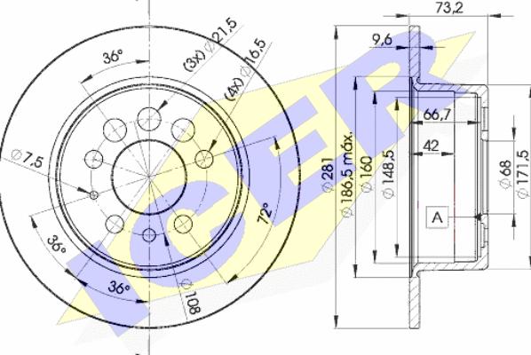 Icer 78BD5782-1 - Brake Disc www.autospares.lv