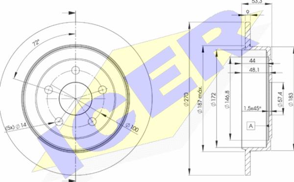 Icer 78BD6433-2 - Bremžu diski www.autospares.lv