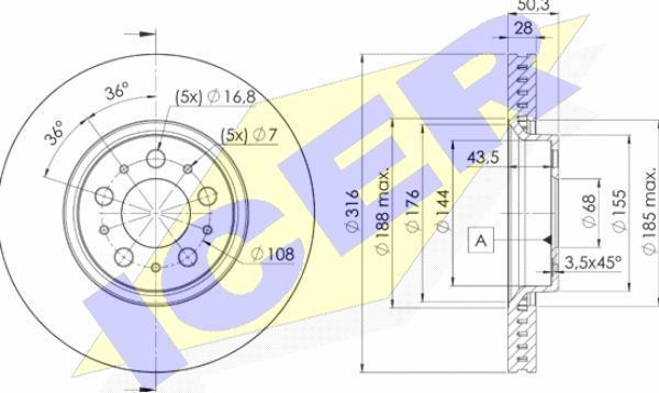 Icer 78BD6074-2 - Bremžu diski autospares.lv