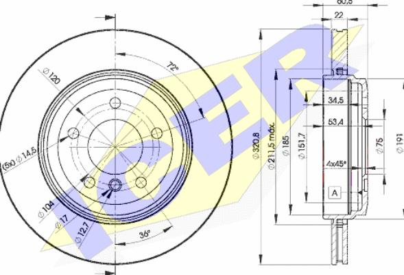 Icer 78BD6073-2 - Bremžu diski www.autospares.lv