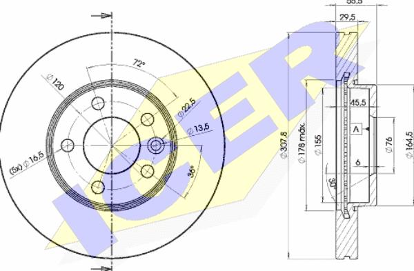 Icer 78BD6153-2 - Bremžu diski www.autospares.lv