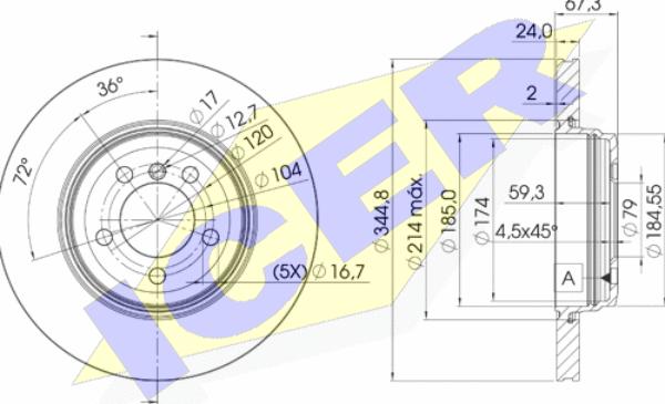 Icer 78BD6129-2 - Bremžu diski www.autospares.lv