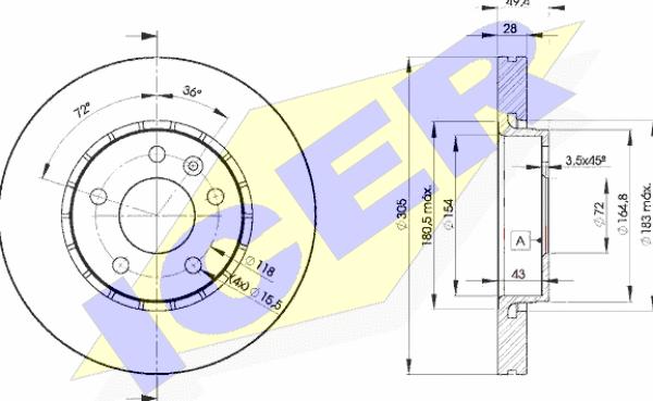 Icer 78BD6845-2 - Bremžu diski autospares.lv