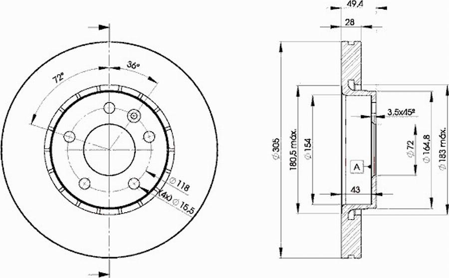 Icer 78BD6845 - Bremžu diski www.autospares.lv