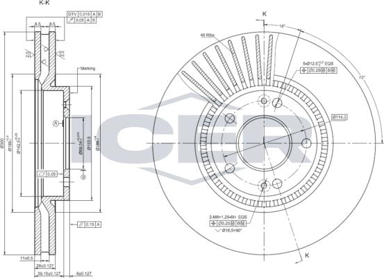 Icer 78BD0586-2 - Bremžu diski www.autospares.lv