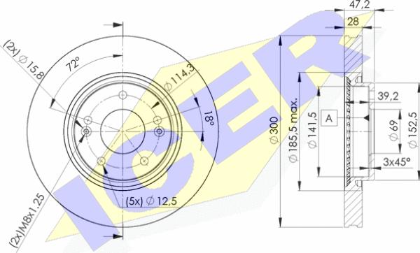 Icer 78BD0580-2 - Bremžu diski www.autospares.lv